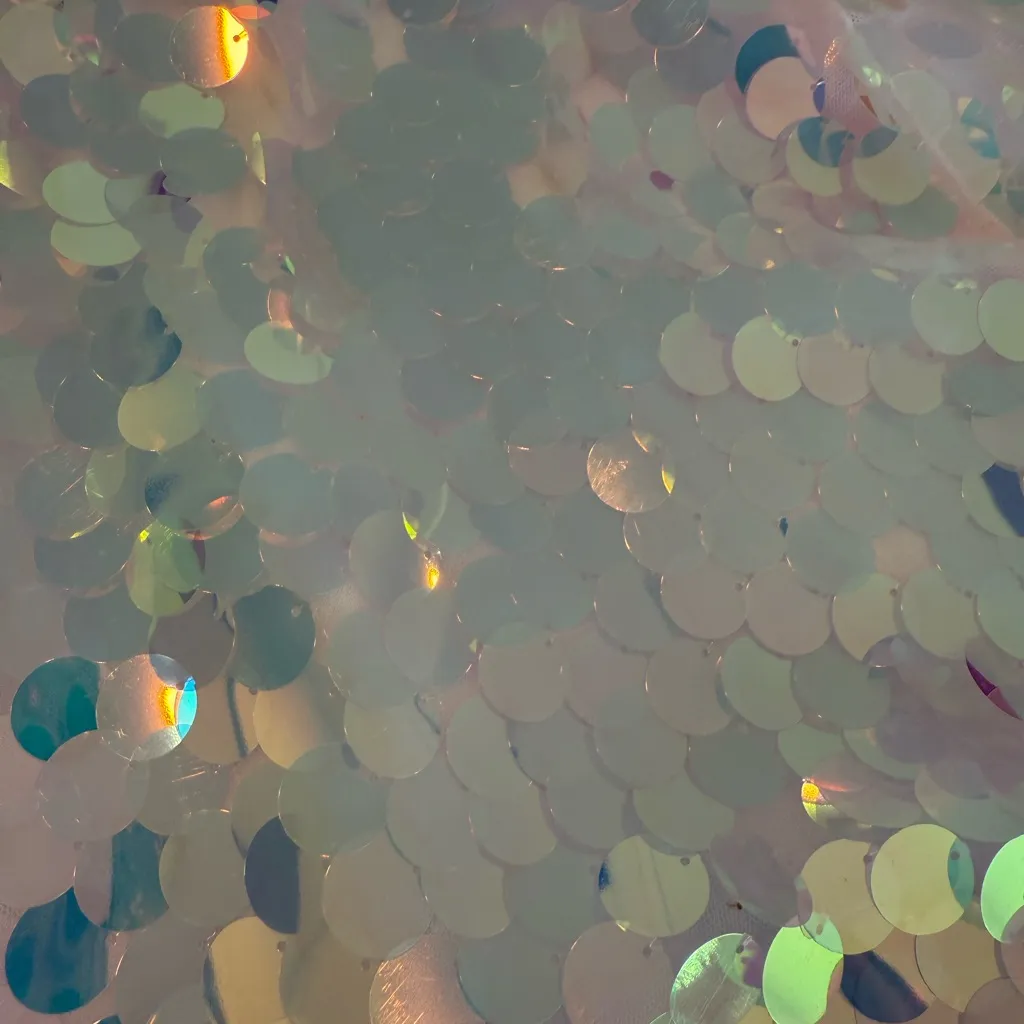 SheIn Iridescent Sequin Mini Skirt - White - Image 4