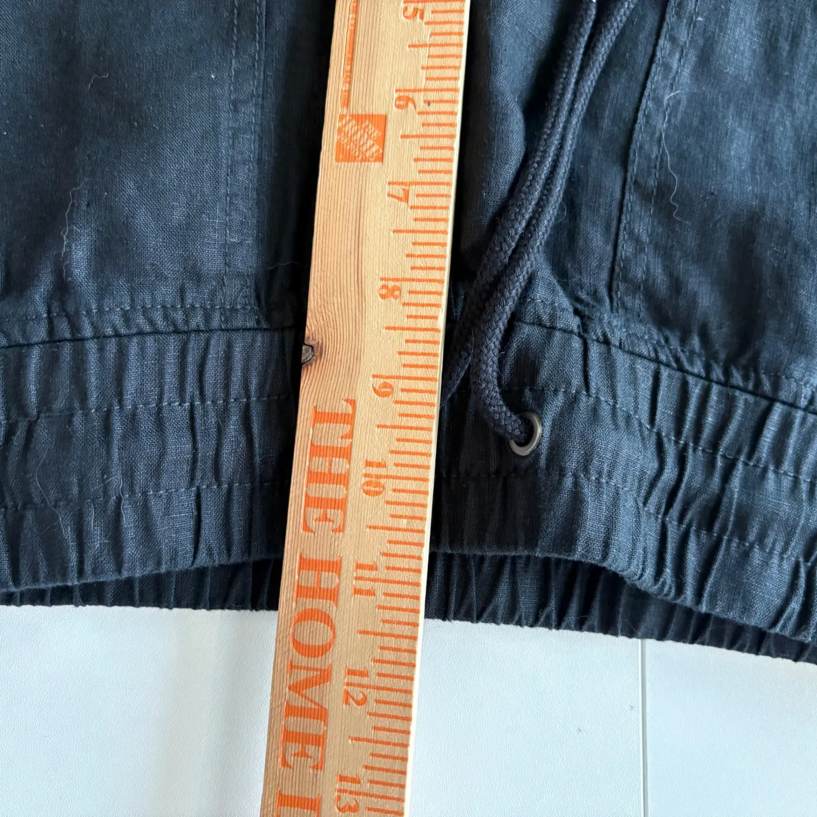 Athleta Black Linen Jogger Pants Drawstring Zip Pockets Womens Size 2 - Image 6
