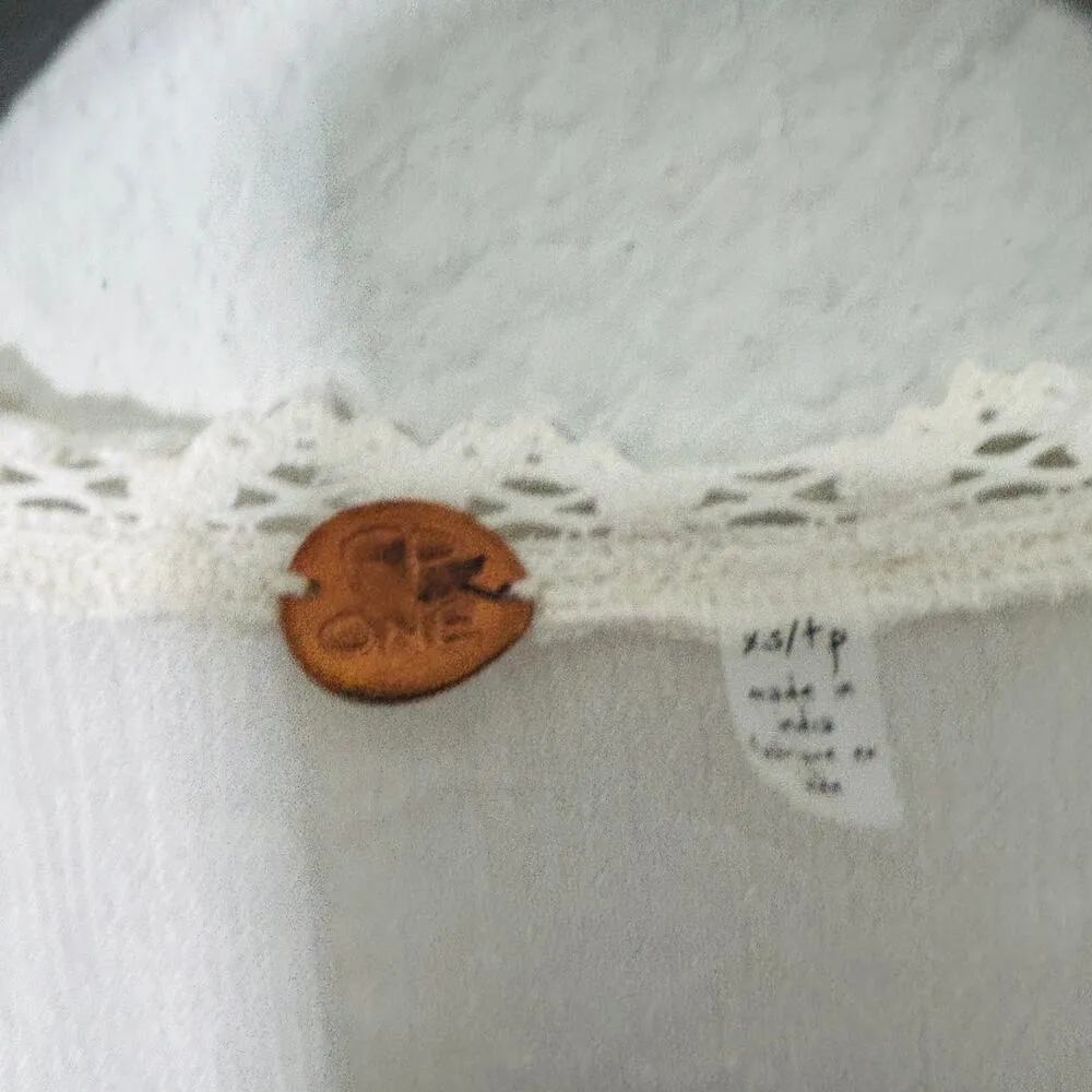 NEW Free People FP One Paige Mini Dress Sand Sable XS Oversize Cowgirl Off White - Image 5