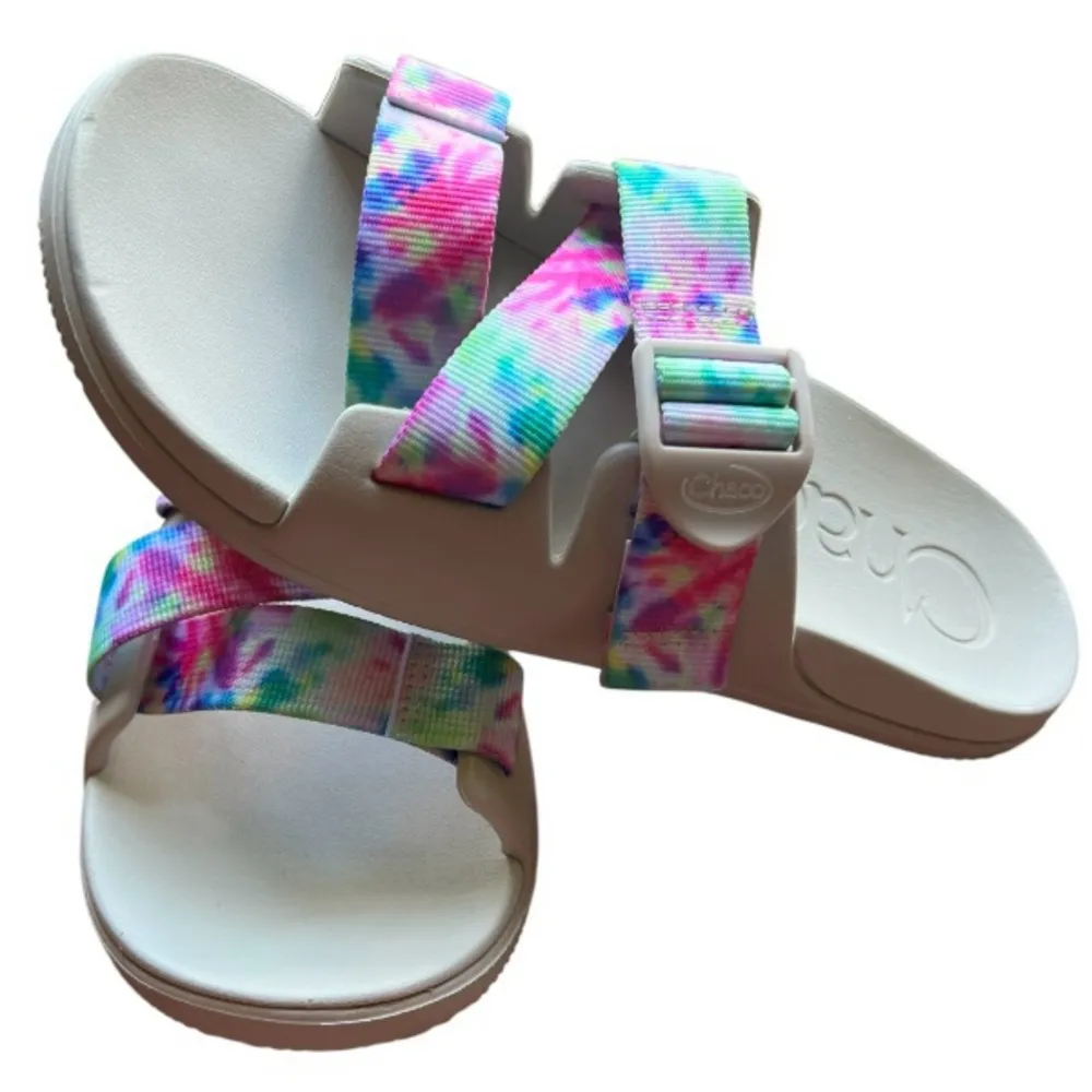 Chaco Chillos Light Tie Dye Beige Womens Size 8 Beach Walking Slide Sandals - Image 4