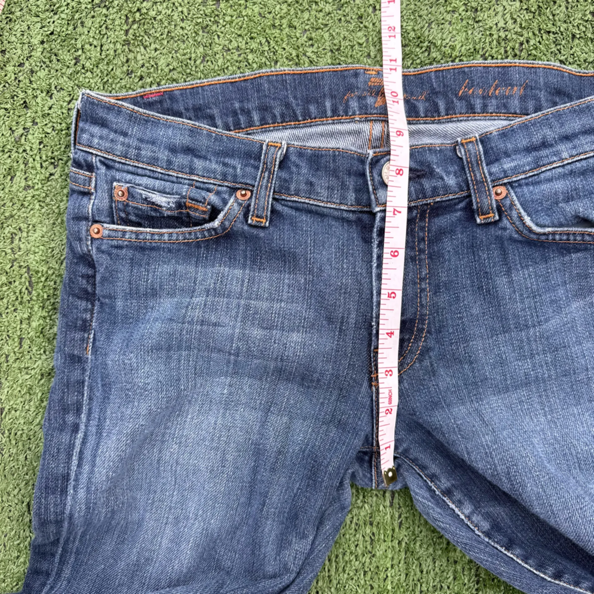 7 For All Mankind Blue Boot Cut Jeans, Size 28 - Image 10