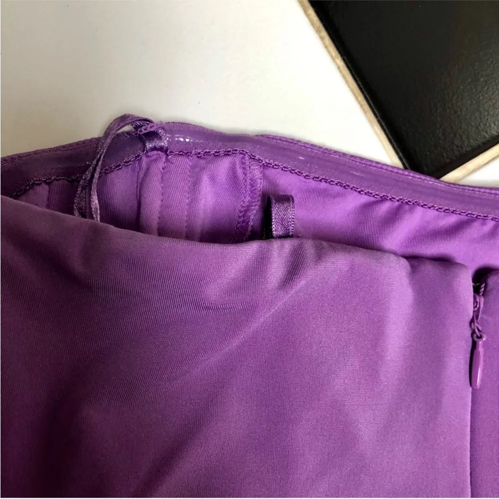 BCBG MAXAZRIA Y2K Mini Dress Grecian Draped One Shoulder Lilac Purple Toga Greek - Image 10