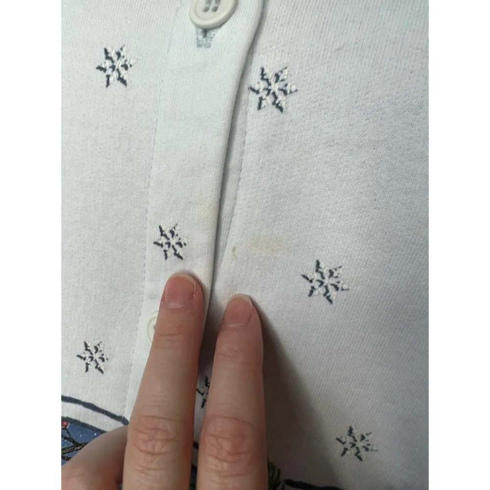 sweatshirt cardigan birds grannycore 1980s White Size L - Image 5