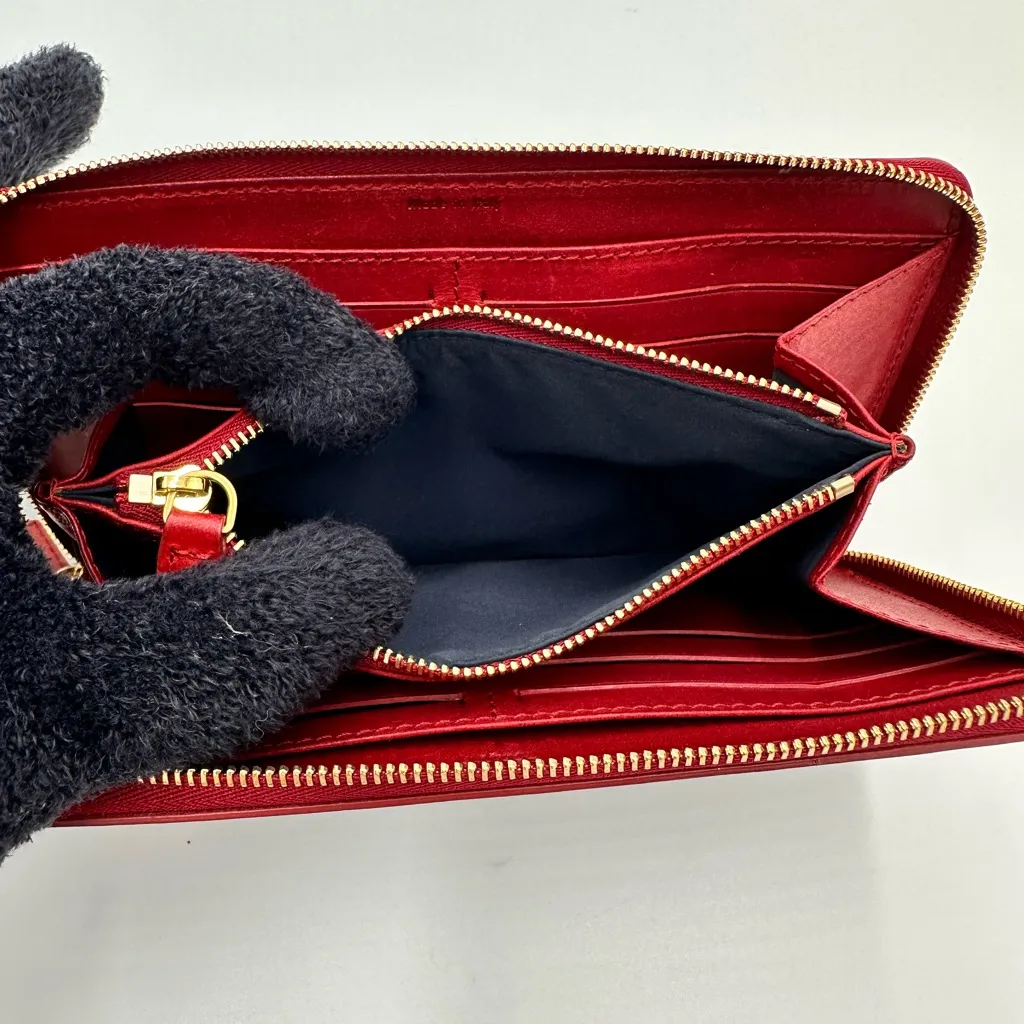 Celine Red and Black Patterned Wallet - Image 11