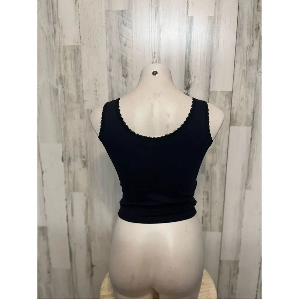 Black strawberry tank top Size M - Image 2
