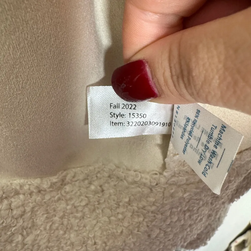 MARINE LAYER NWT Quebec Sherpa Jacket Antique White Size Large Snap Closure - Image 9