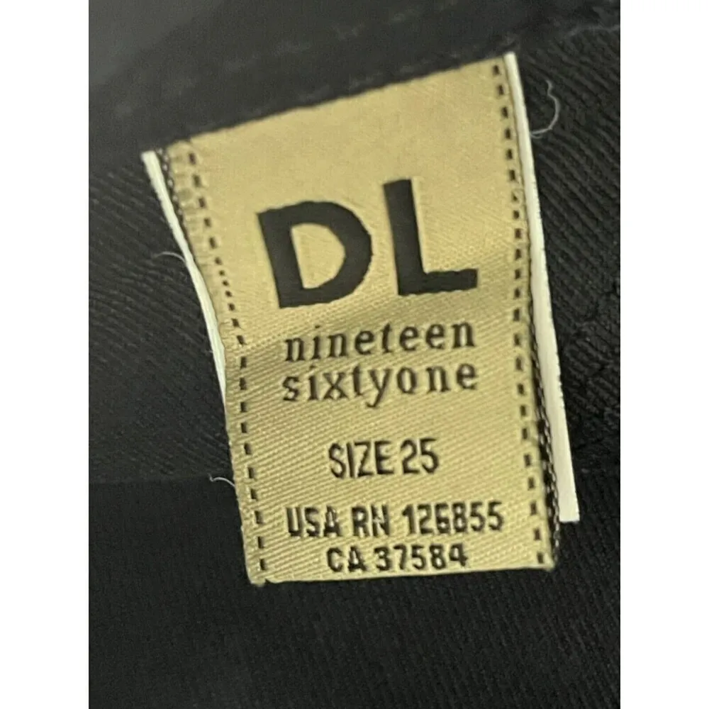 DL1961 Jeans Women's 25 Skinny Emma‎ Jeggings Dark Wash Pleather Accents - Image 5