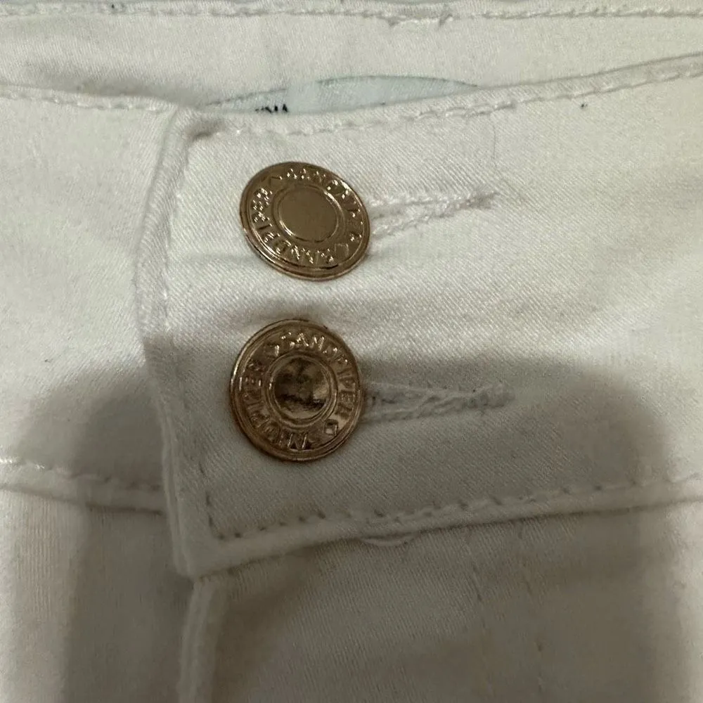 Sandpiper white denim jeans capris , 2 front pockets, 2 back functional pockets Size undefined - Image 5