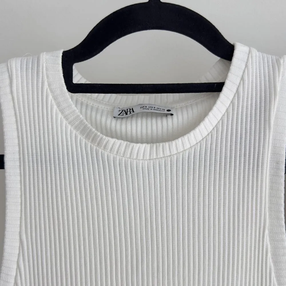 ZARA & Superdown Dress Small Lot of 2 Bodycon Midi Tank Rib Knit Minimalist - Image 3