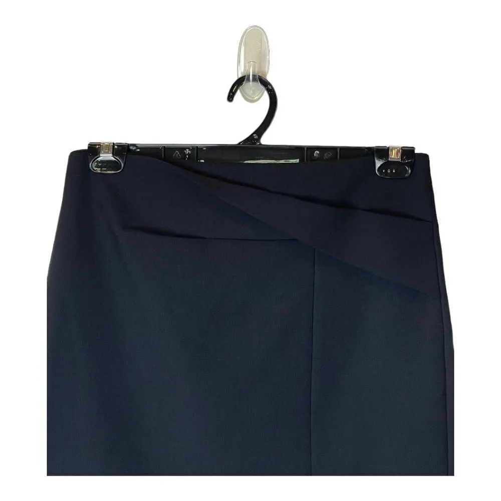 Halston Heritage Black Wrap Front Detail A Line Mini‎ Skirt Size 4 - Image 3