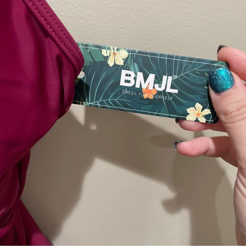 BMJL Tummy Control Mesh One Piece Bathing Burgundy Women’s Size Medium NWT Pink - Image 10