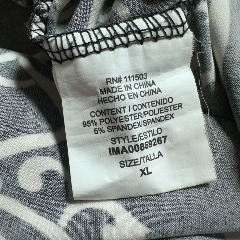 AUW Brand Sleeveless Black and White Abstract Boho Bohemian Flowy Blouse XL - Image 5