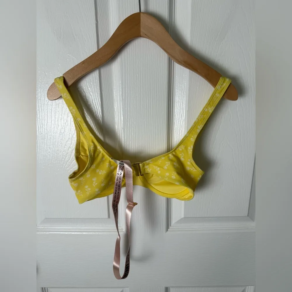 House of CB Mariposa Yellow White Floral Print Bikini Top XS - Image 4