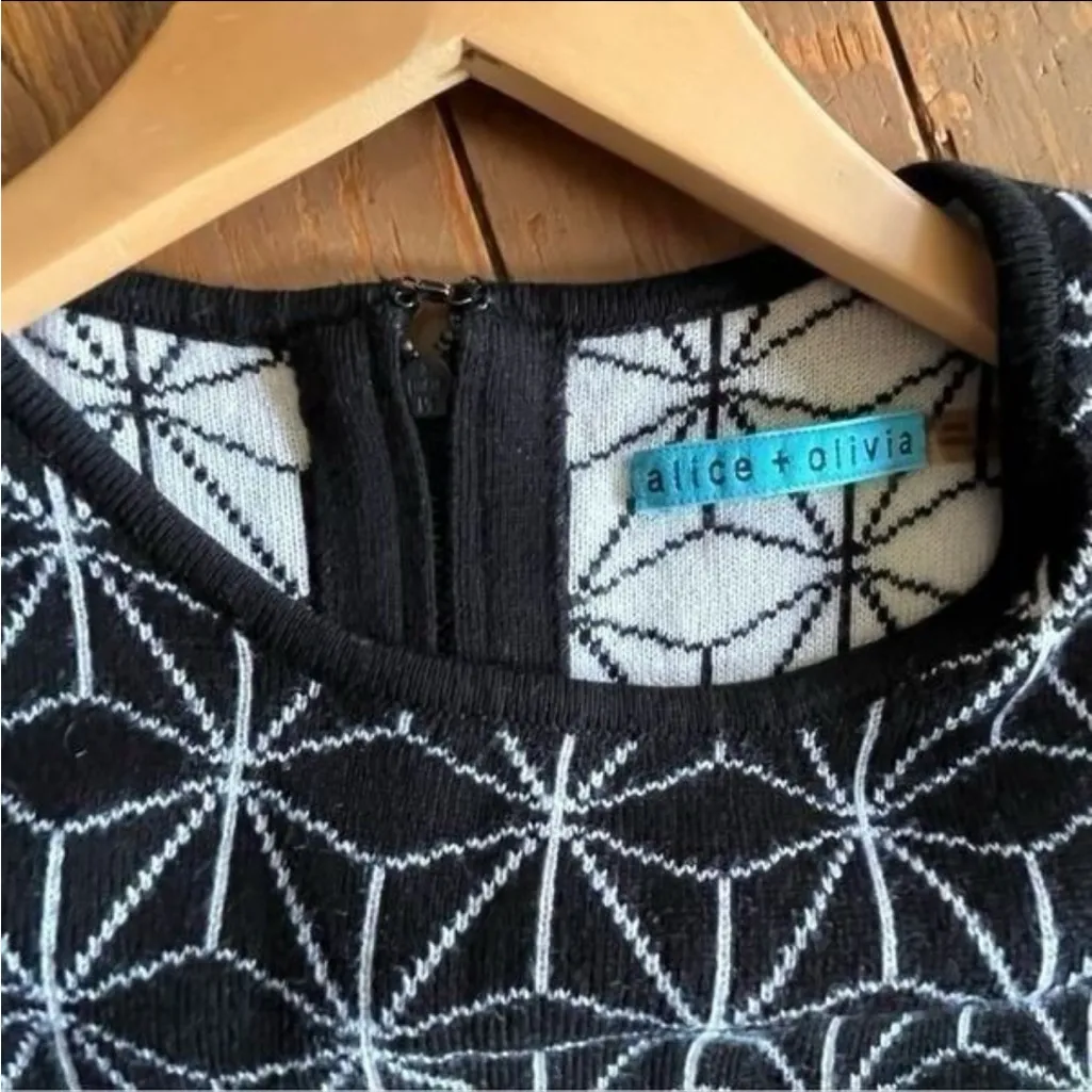 Alice + Olivia Bentley 3D Printed Knit Dress - Image 4