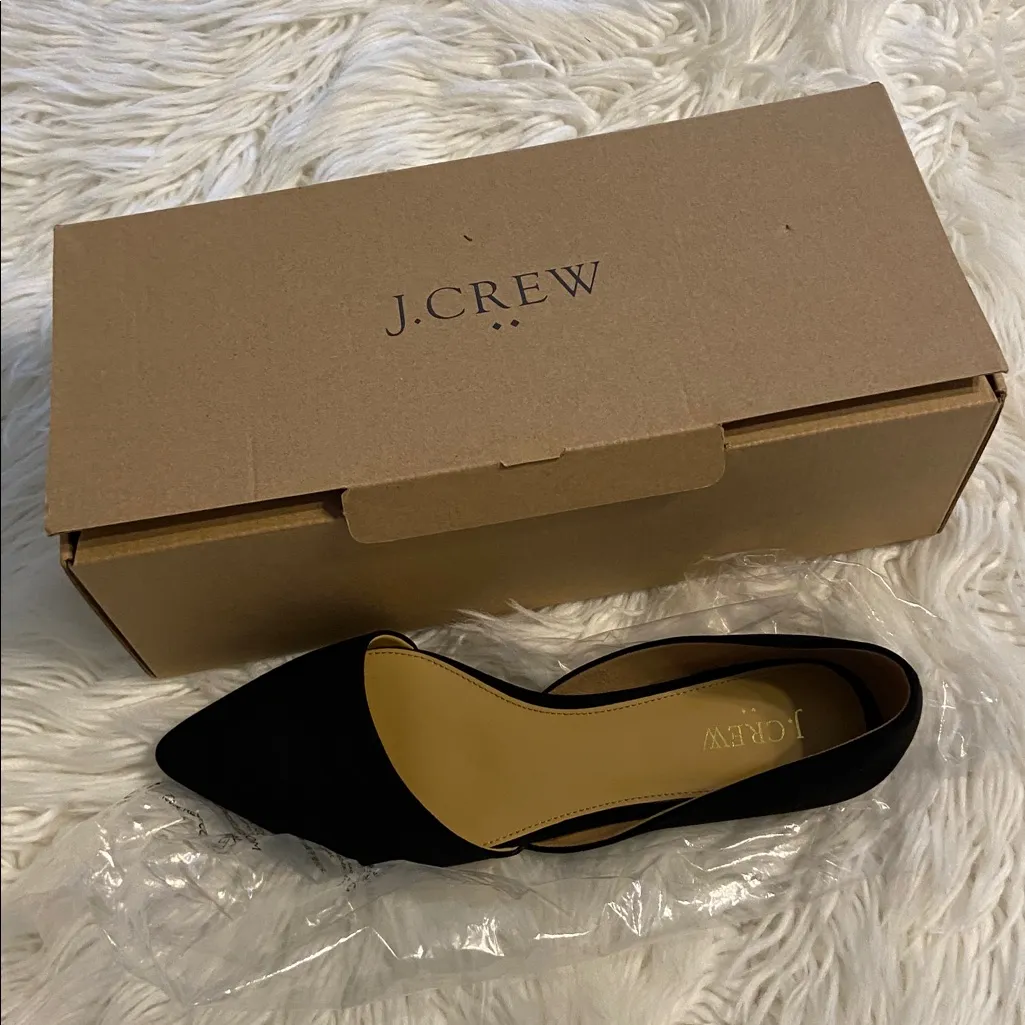 J. Crew Black Pointed Flats shoes size 10 brand new with box see all photos - Image 2