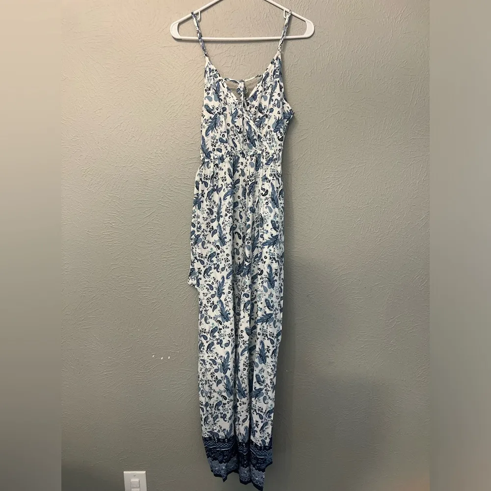 Japan White and Blue floral bohemian jumpsuit - Image 6