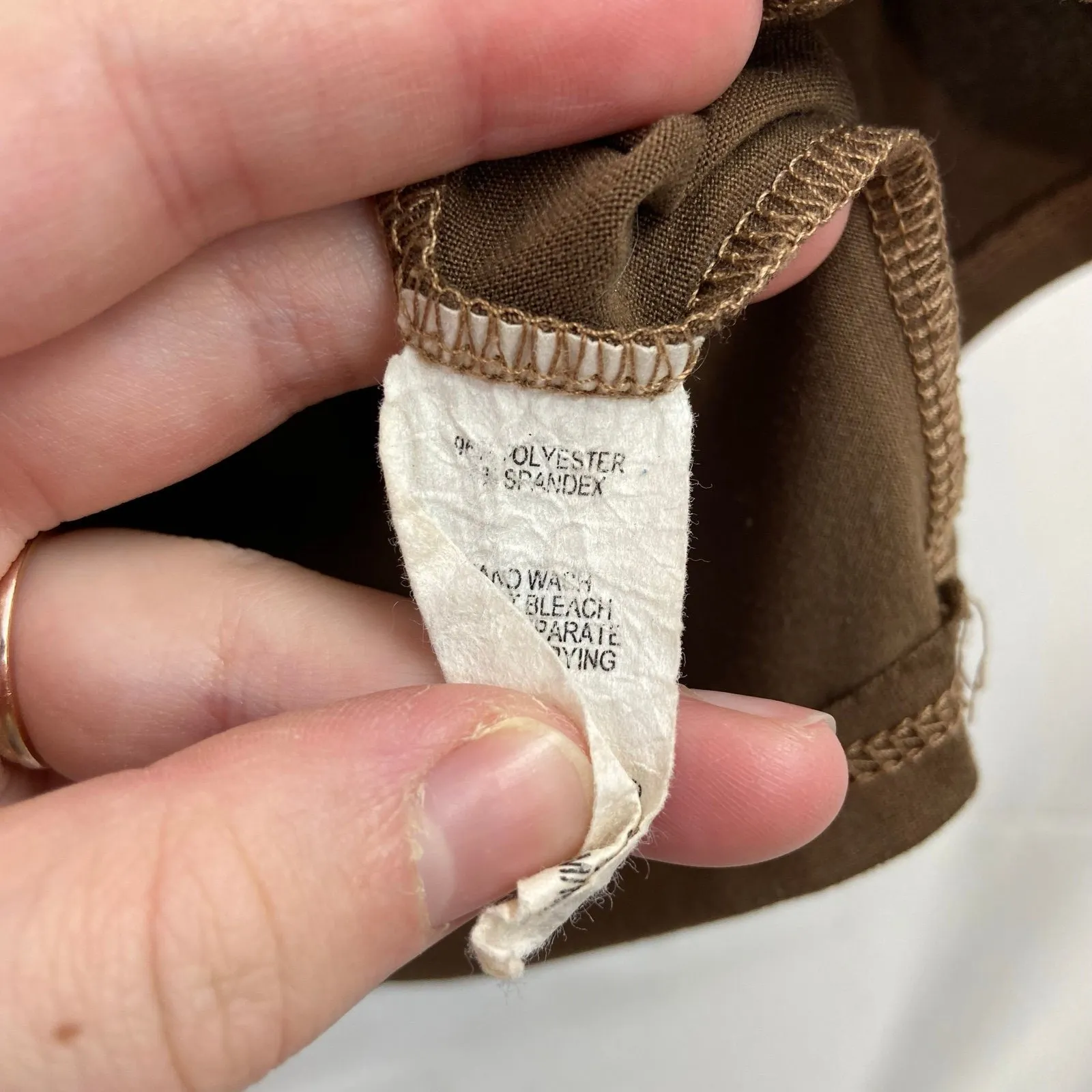 Live In The Moment women's brown stretch short sleeve cropped neutral basic top Size M - Image 5