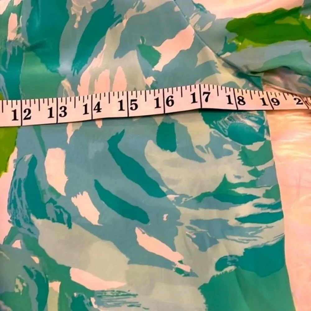 Lilly Pulitzer Elsa Top First Impressions Poolside Blue Silk Blouse Size XS - Image 8