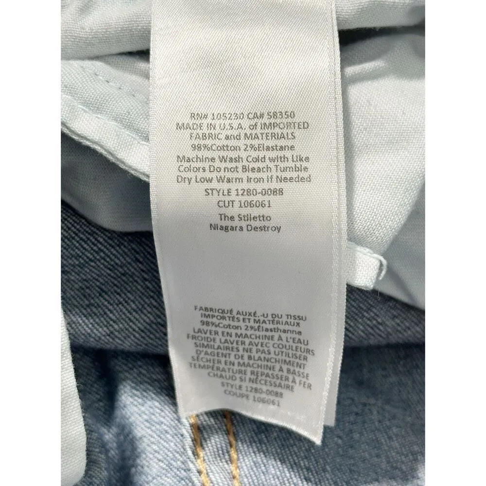 Current/Elliott  Womens The Stiletto Niagara Destroy Skinny Jeans‎ Blue Size 28 - Image 7