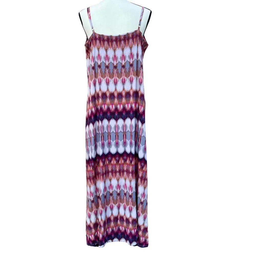 Nicole Miller Women’s Abstract Maxi Dress Size L - Image 3