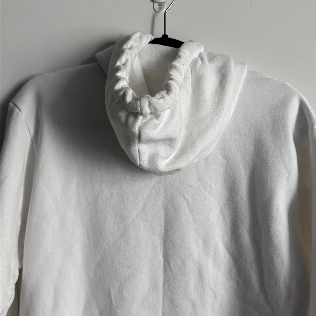 Next Level Apparel White Hoodie with Graphic Size Medium - Image 8