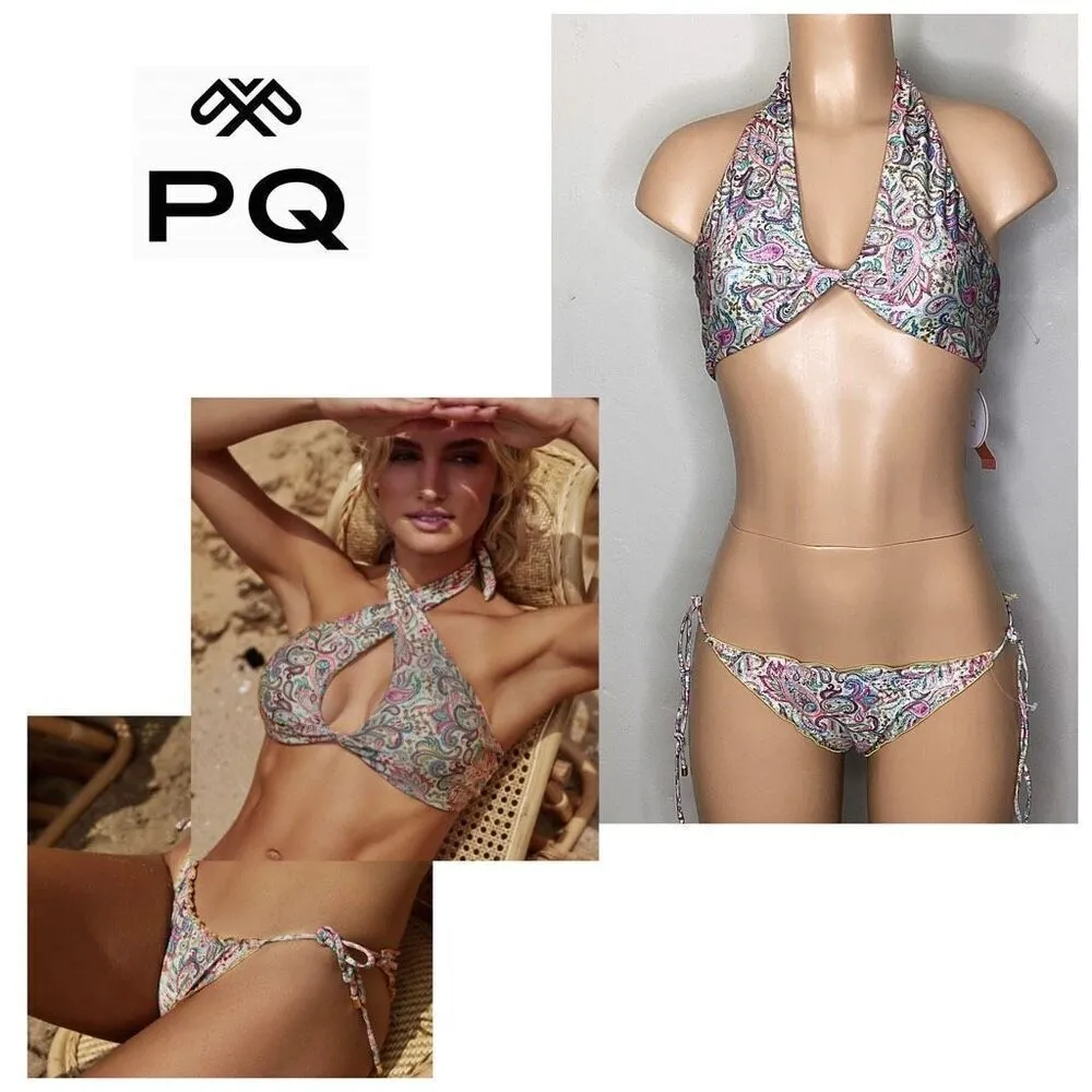 New. PQ shimmer paisley bikini. D-cup/L-bottom. Retails $152 - Image 2