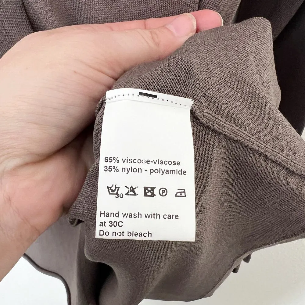 [Crea Concept] Taupe Gray Cardigan Lagenlook Asymmetrical Tie Pocket Sz Medium M - Image 11