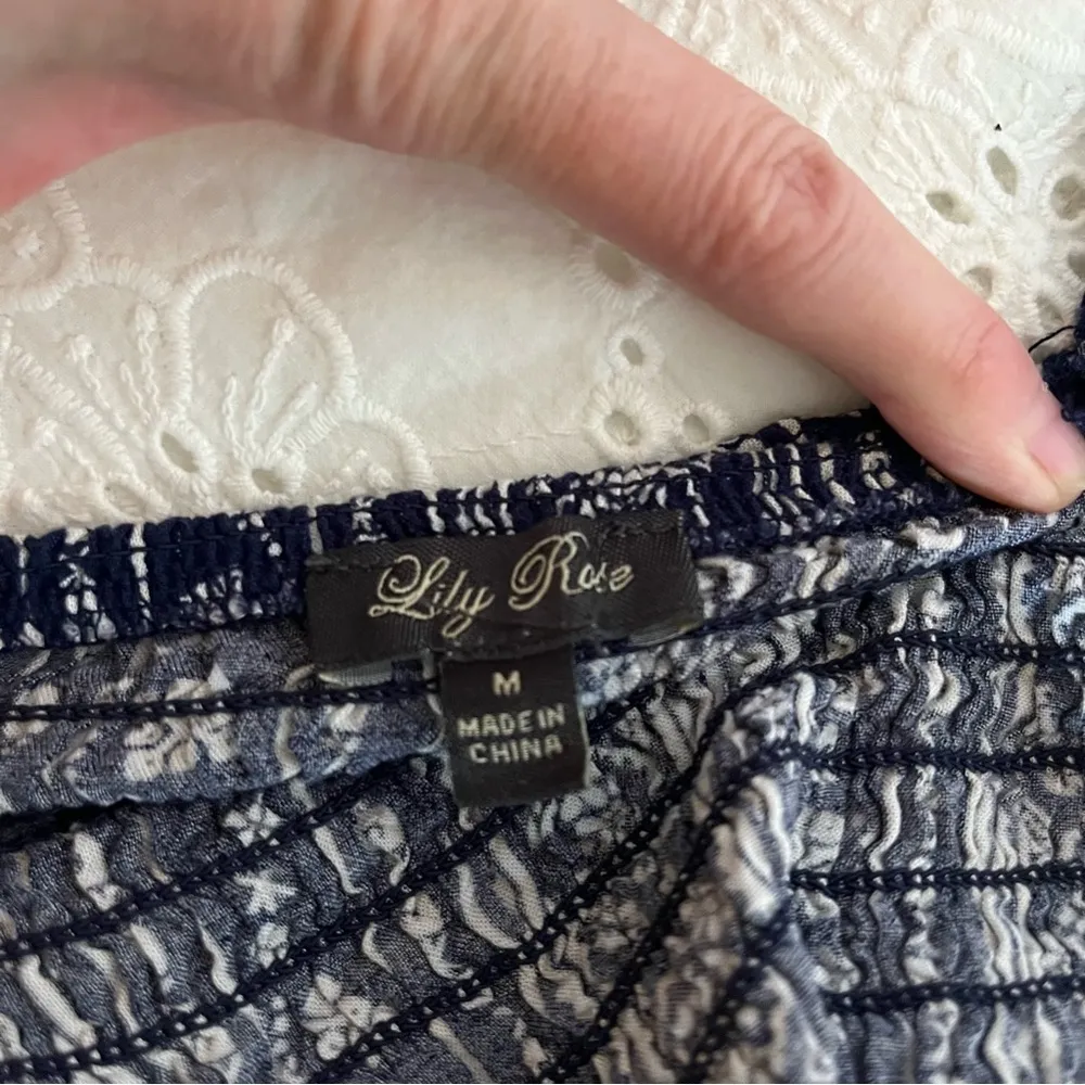 Lily Rose Blue Smocked Ruffled Romper - Image 4