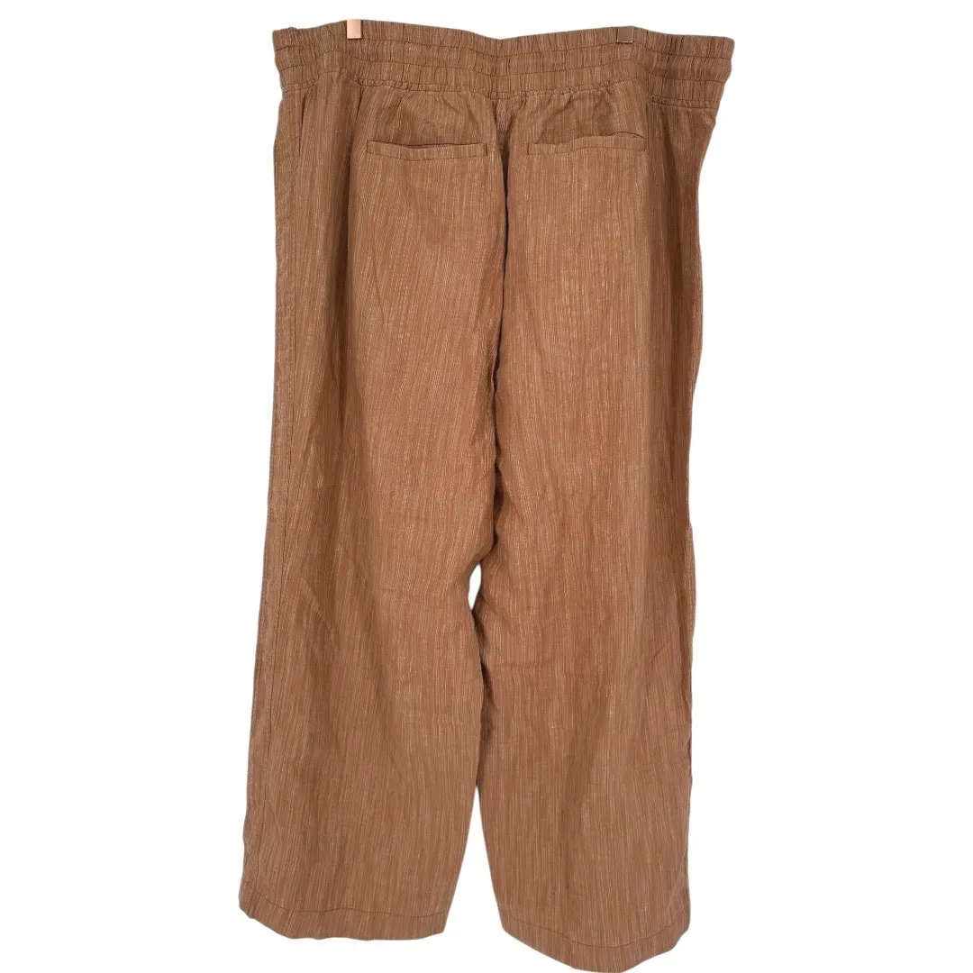 NWT Athleta Cabo Linen Textured Wide Leg Pants Rose Size 22 Vacation Resortwear - Image 6