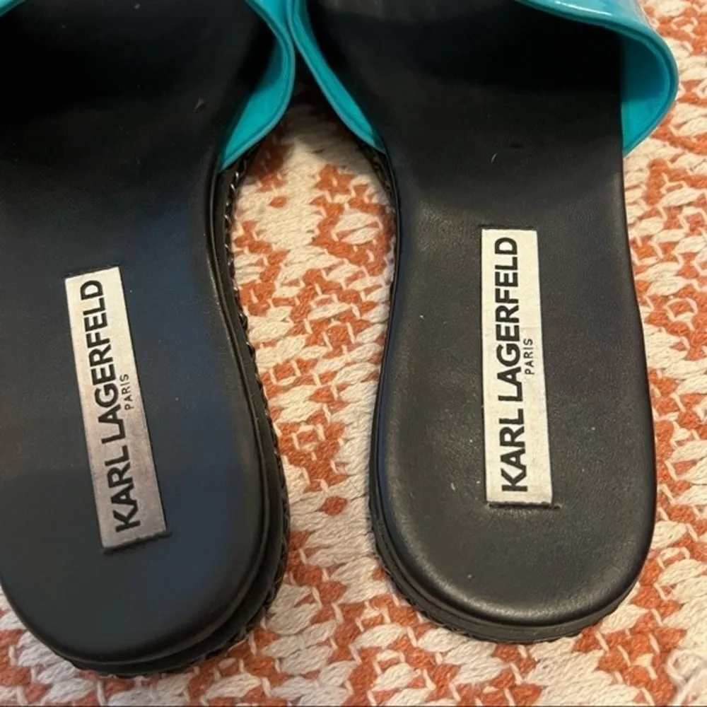 Karl Lagerfeld Blue and Black Leather Sandals - Image 9