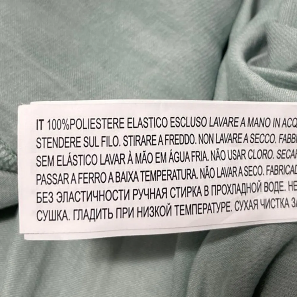 Forever 21 Green Off Shoulder Ruffle Tie Long Sleeve Elastic Waist Mini Dress M - Image 9