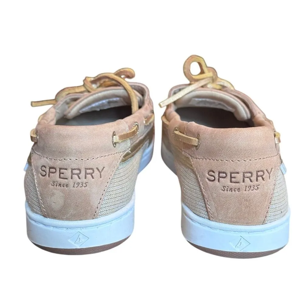 Sperry Top Sider AngelFish Boat shoe 7 gold glitter traditional classic preppy - Image 2