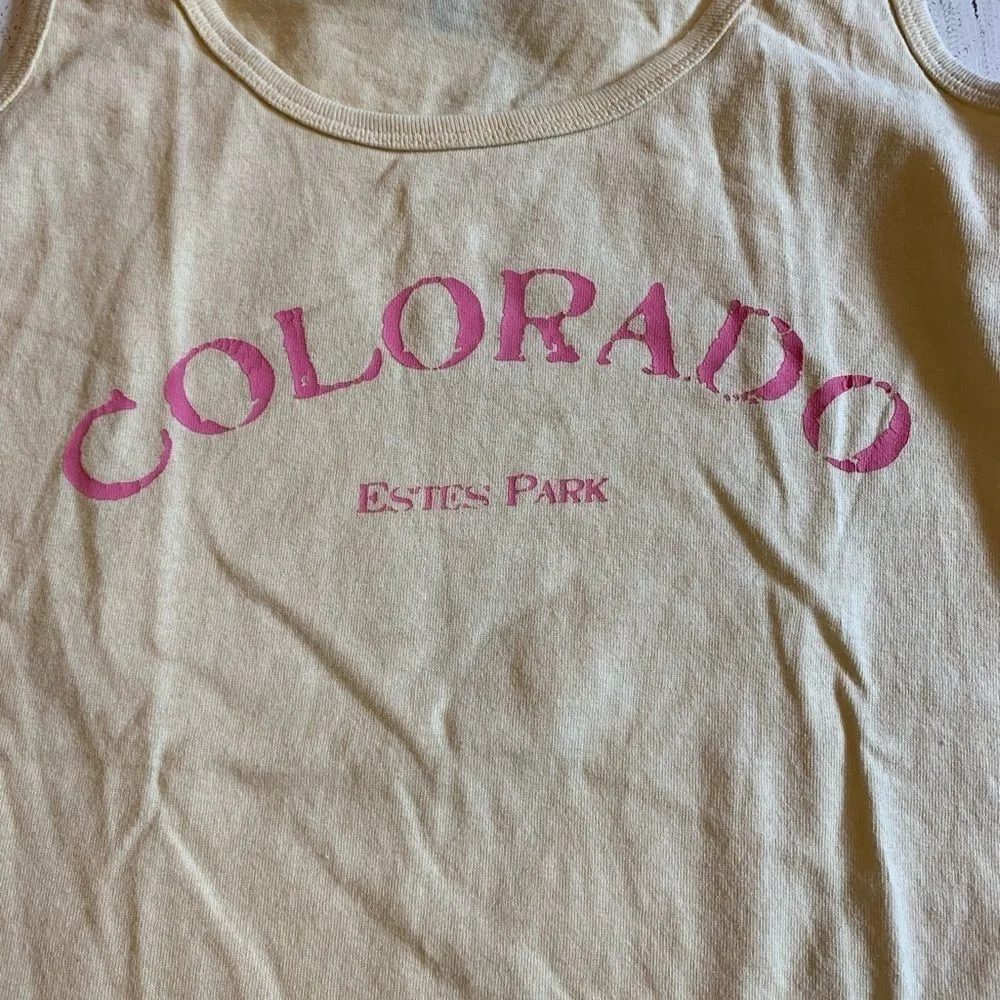 Colorado Estes Park yellow tank top Pink - Image 3