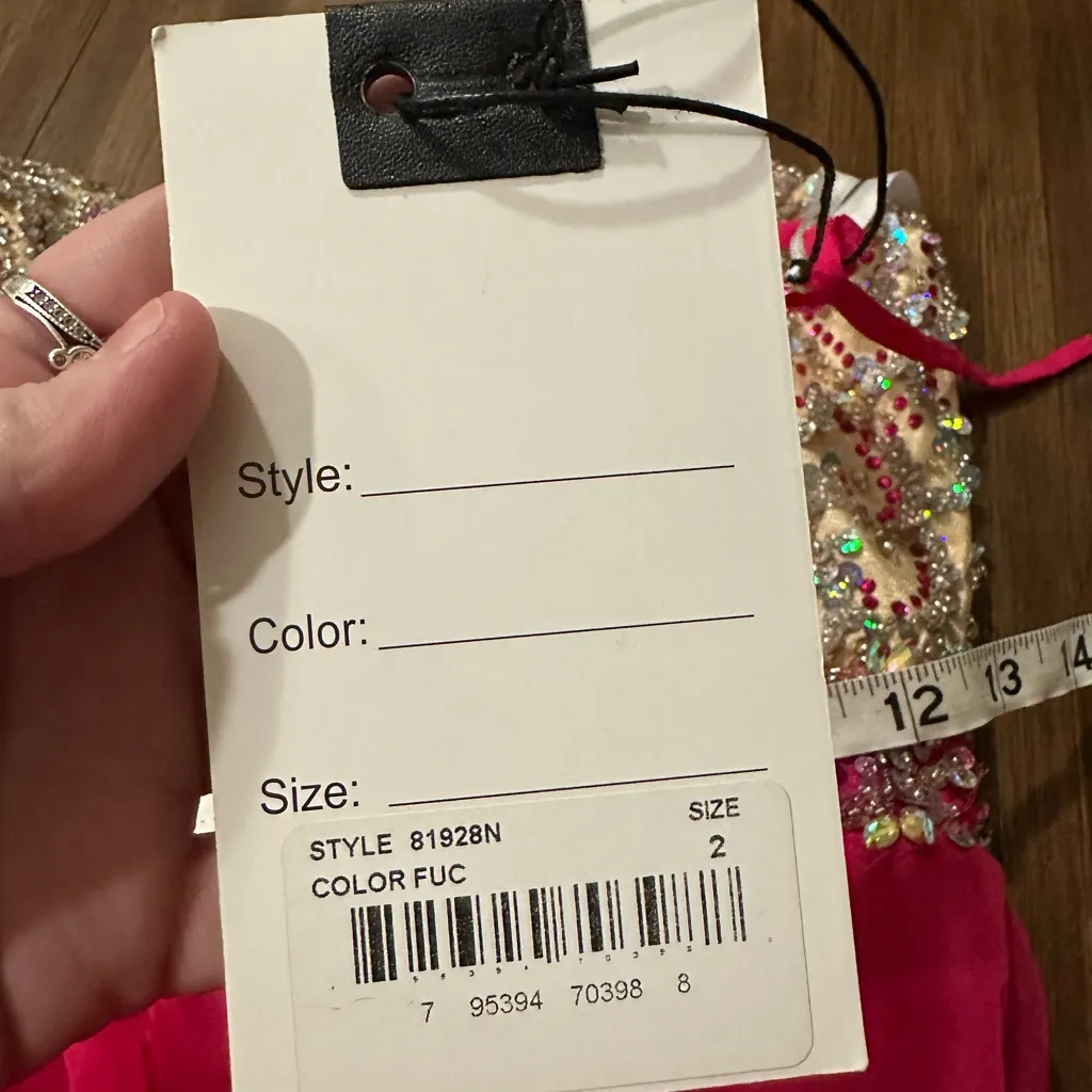 NWT Mac Duggal embellished short prom homecoming event dress 81928N fuschia sz 2 - Image 10