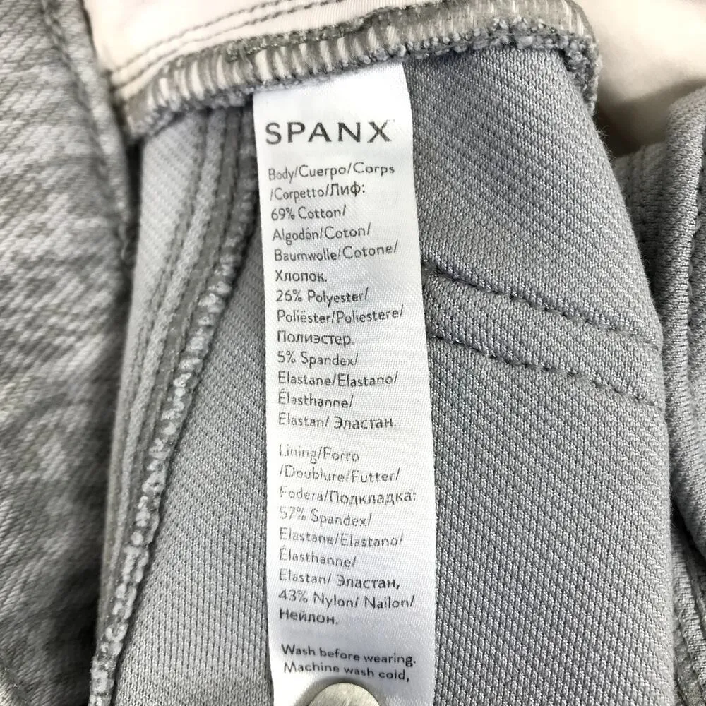 SPANX Snake Skin Jeanish Leggings Women L Gray Pull On Comfort Stretch Travel - Image 8