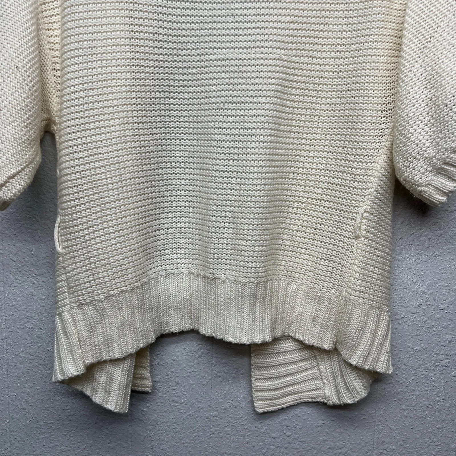 Costa Blanca Knit Cardigan Sweater Womens M/L Opne Front Relaxed Boho Beachy White Size M - Image 8