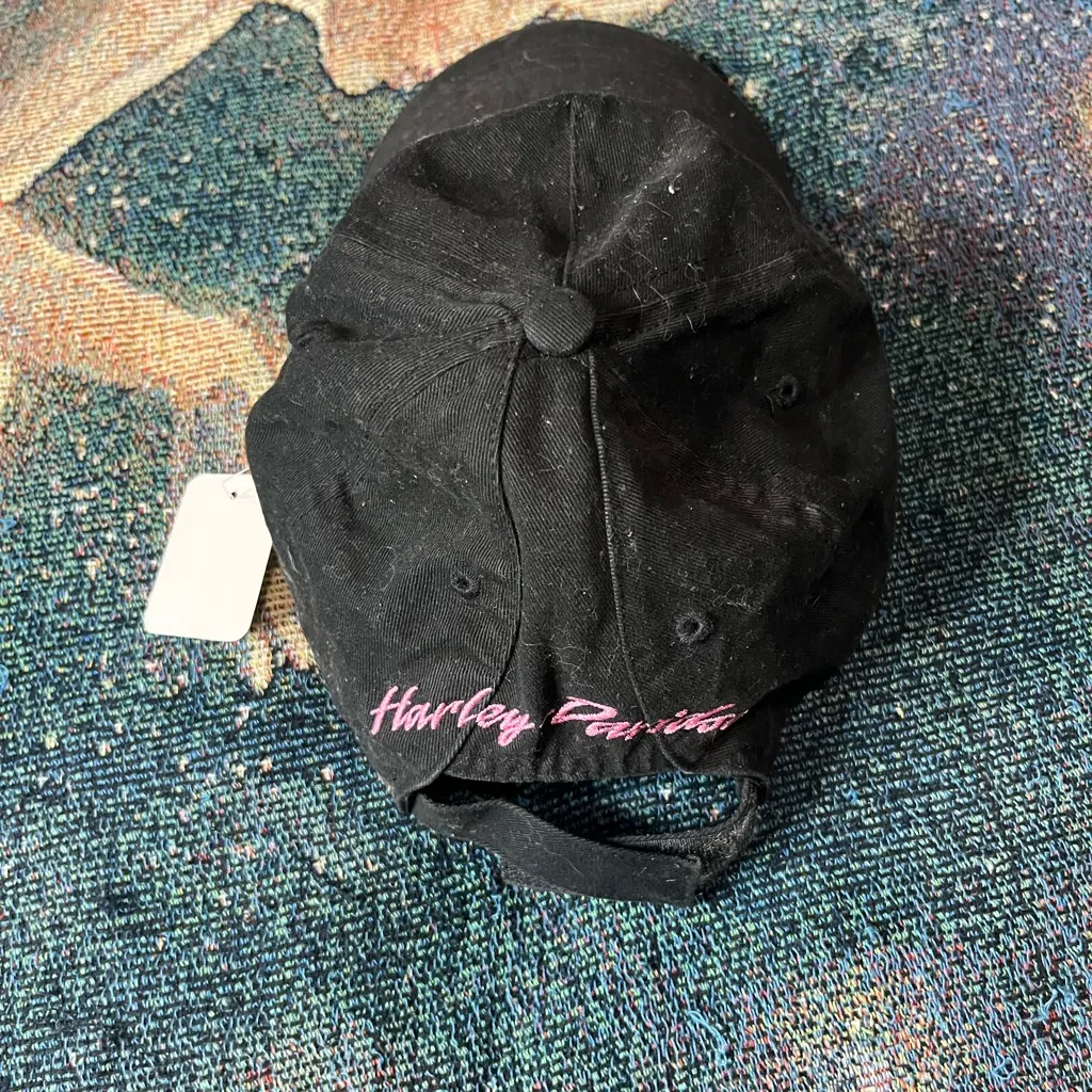 Harley‑Davidson Women’s Black & Pink Adjustable Hat Velcro Strapped Streetwear - Image 8