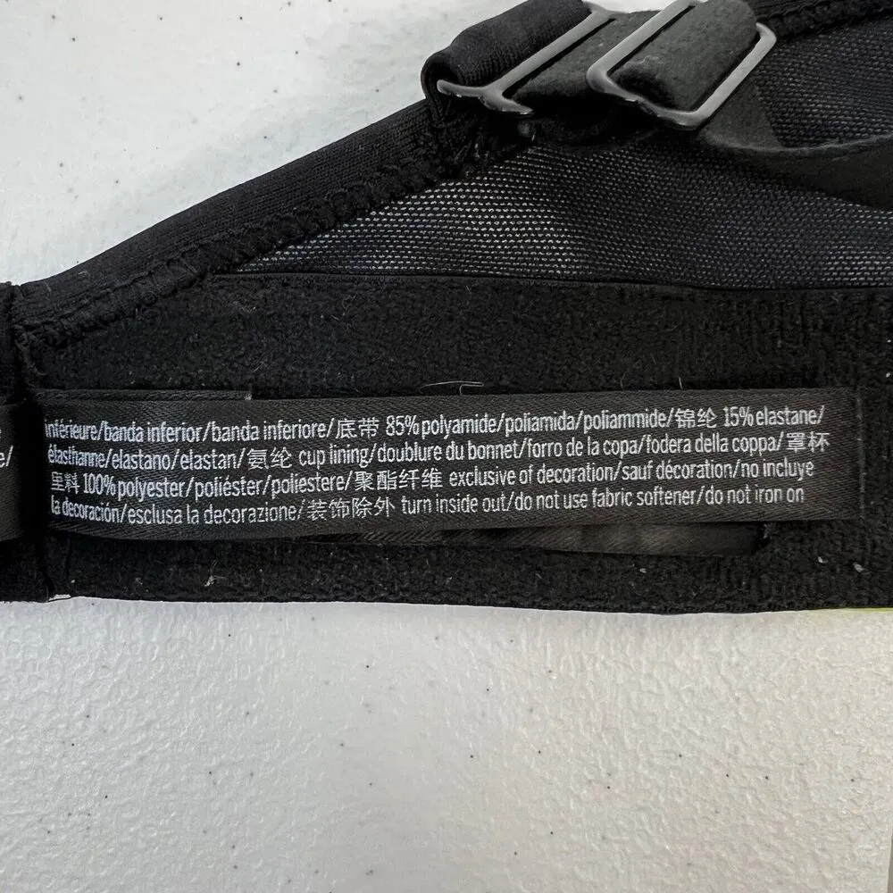 Victoria’s Secret PINK Active Sz M Sport Bra Ultimate Lightly Lined Black Floral Size M - Image 13