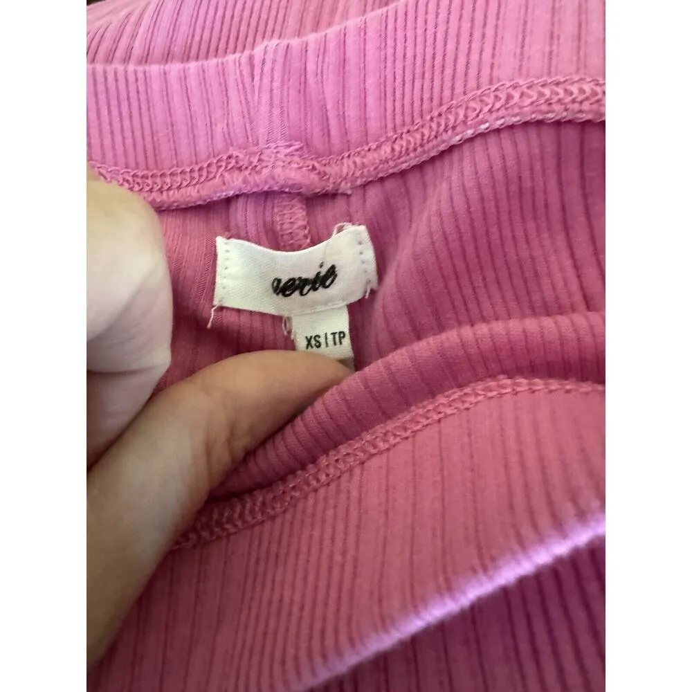 Aerie Barbie Pink Ribbed High Waisted Flare Leg Loungewear Sweatpants Size XS - Image 7