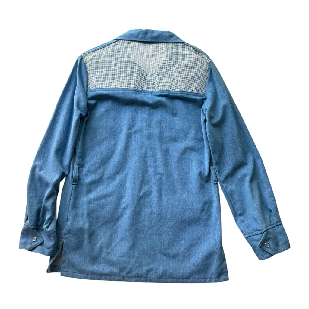 Vintage Slatzi Craft Screen Door Threads Jacket Blue Size 8 Belt White Mesh Snap - Image 10