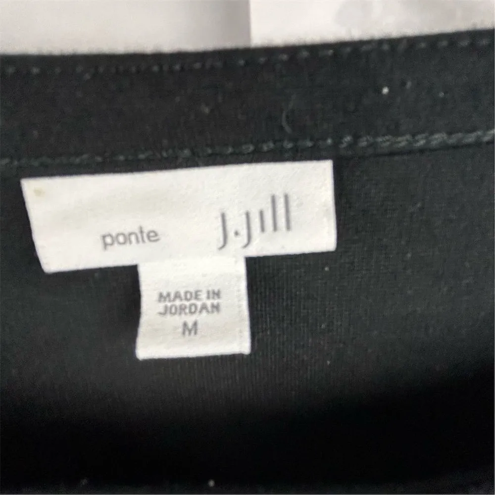 J. Jill Women's Black Ponte Blouse M 3/4 Sleeve Boat Neck Top - Image 8