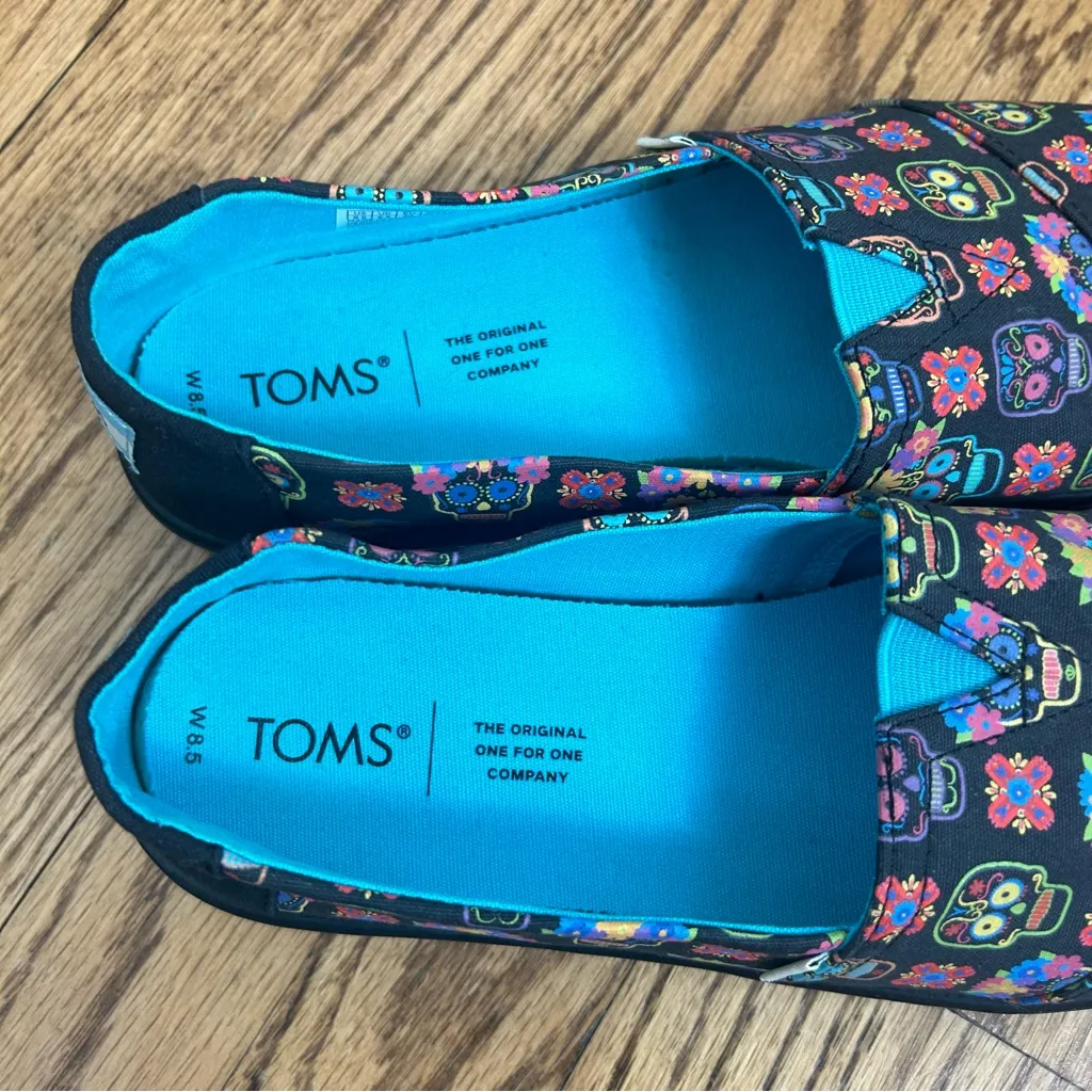 TOMS | Day Of The Dead Alpargata Cup Sole Slip On Glow In Dark Shoes Size 8.5 - Image 8