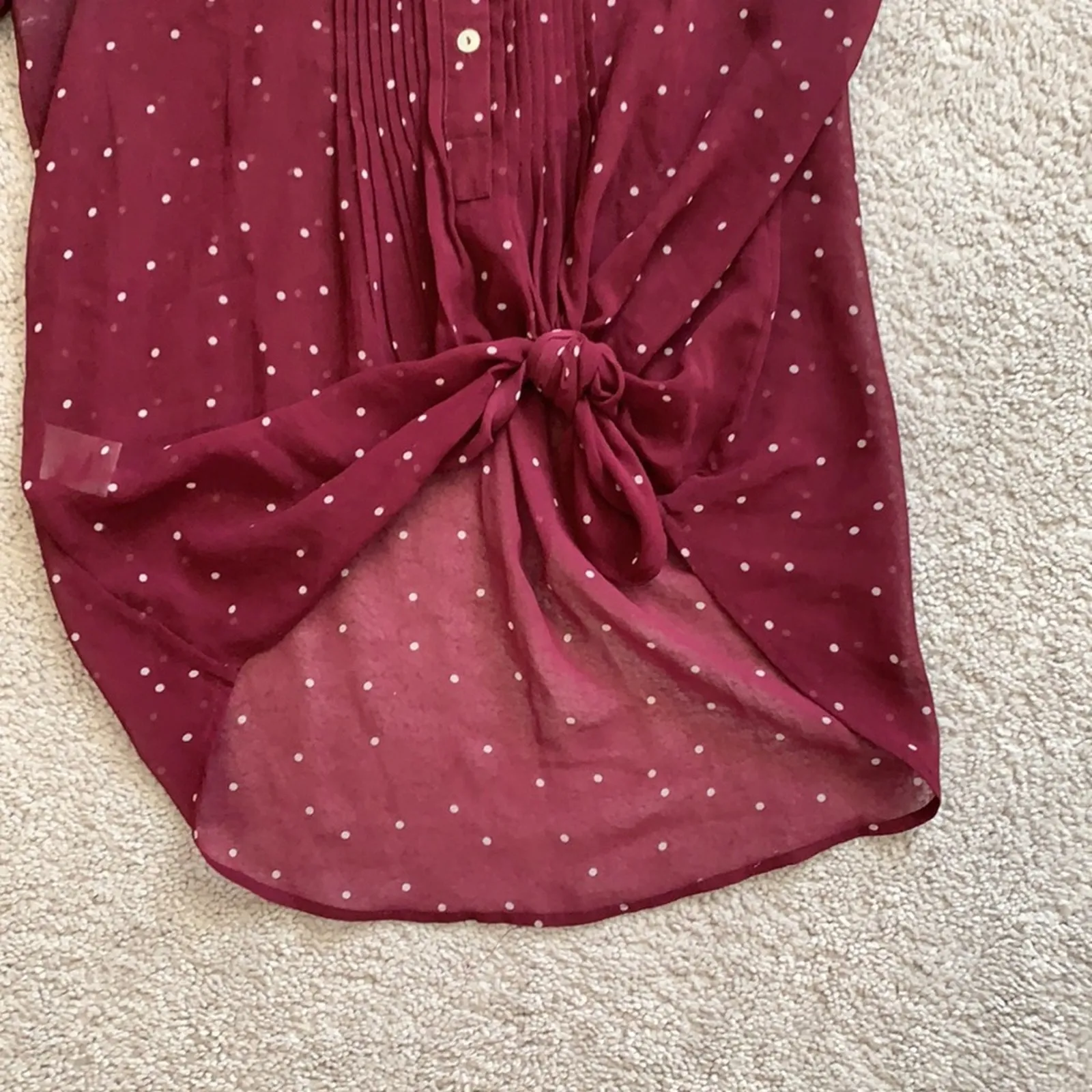 Daniel Rainn Sheer Polka Dot Blouse Sz S - Image 4