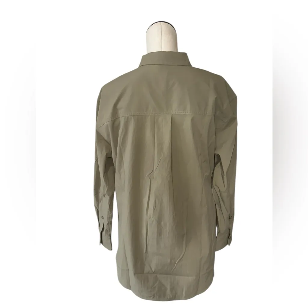 NWOT Athleta Relaxed Fit Poplin Shirt Green Medium - Image 5