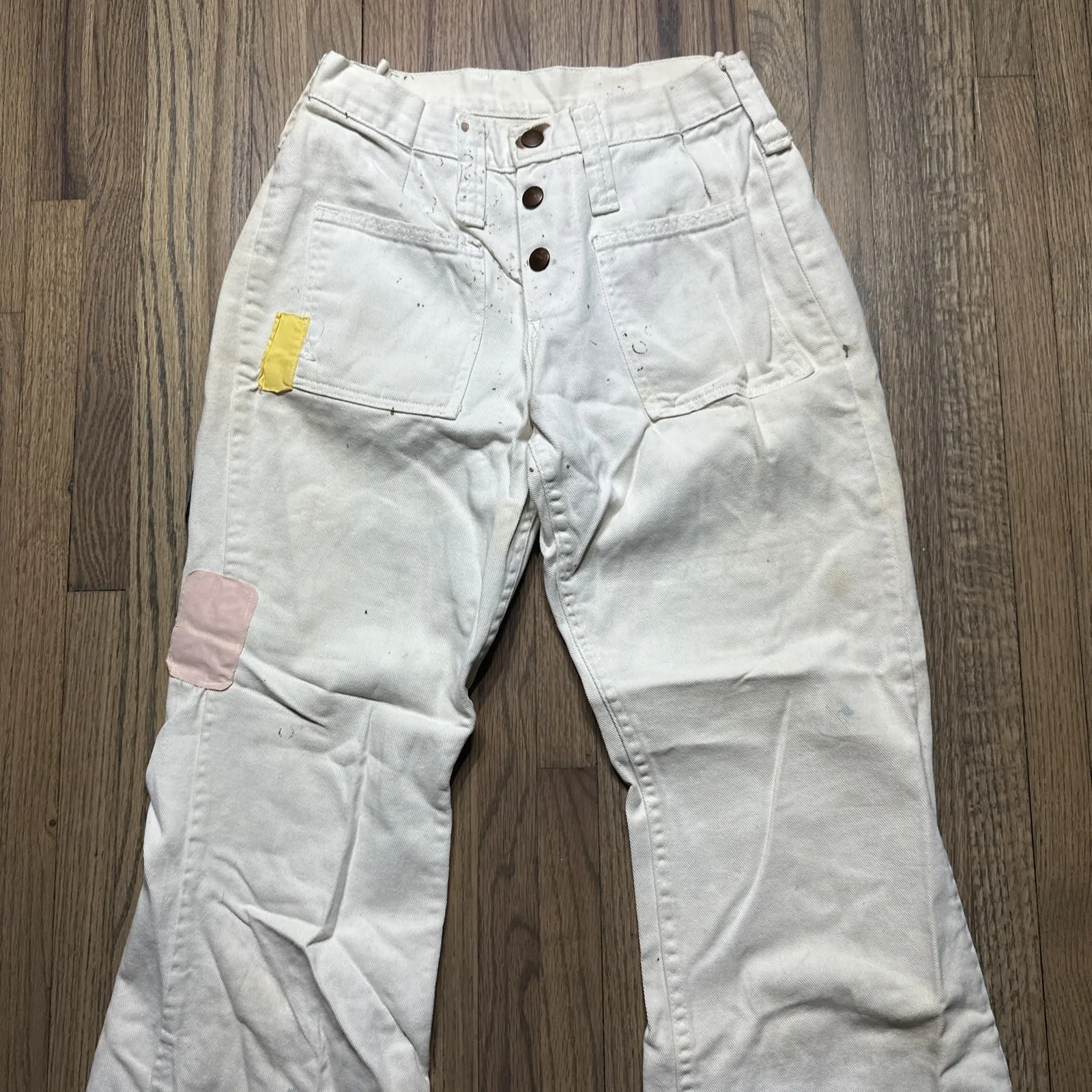 True Vintage Pants Womens 22x30 Flare Hippie 70s Patches Concert Woodstock Size undefined - Image 10