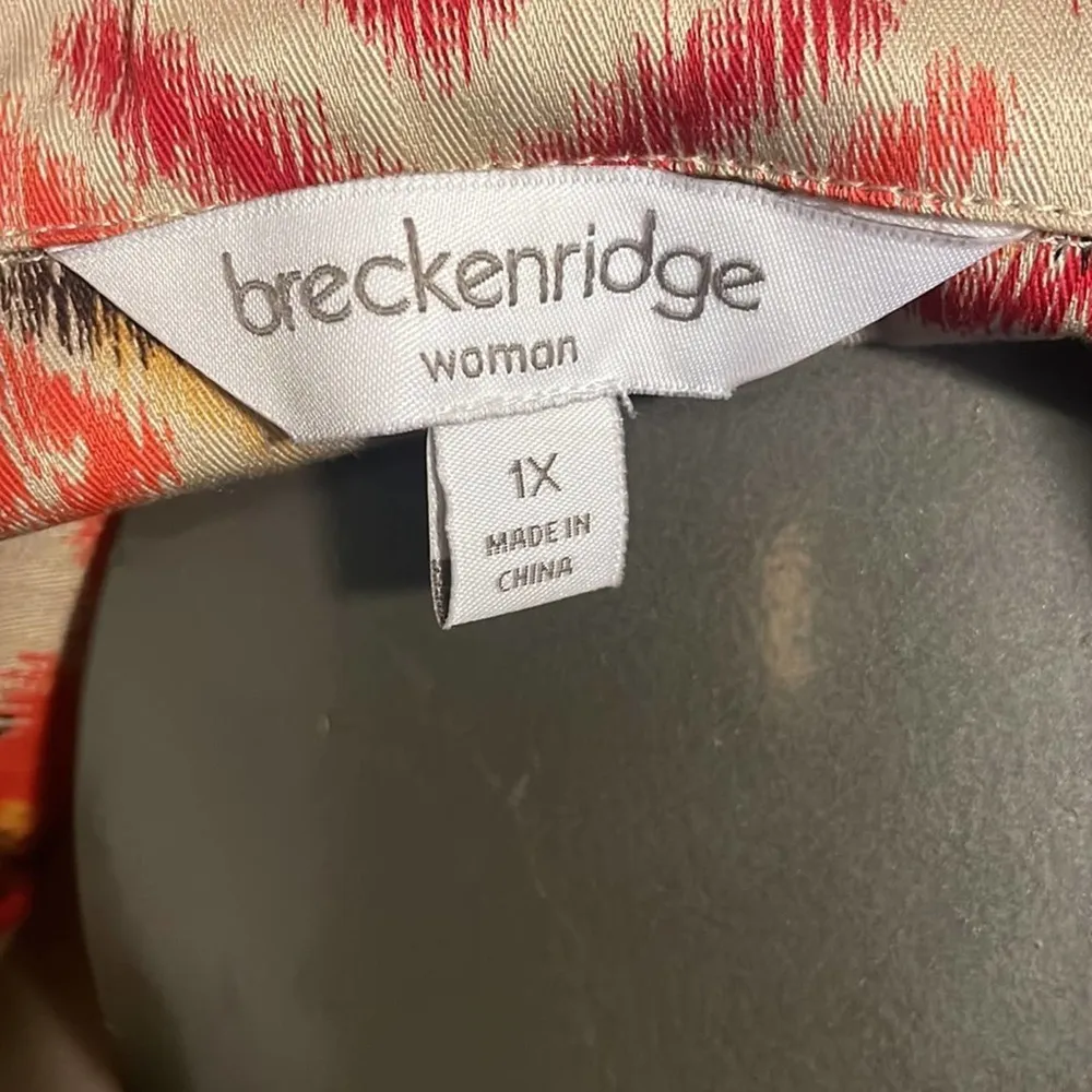Breckenridge Aztec Print woman’s plus khaki red painted desert Jacket Size 1X - Image 2