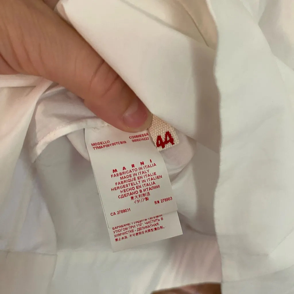 Marni white pleat detail poplin Blouse Size undefined - Image 4