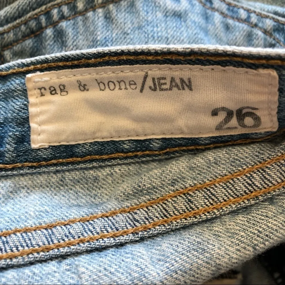 Rag & Bone Boyfriend Jeans Moss Wash with Holes Lightwash Blue 26 - Image 6