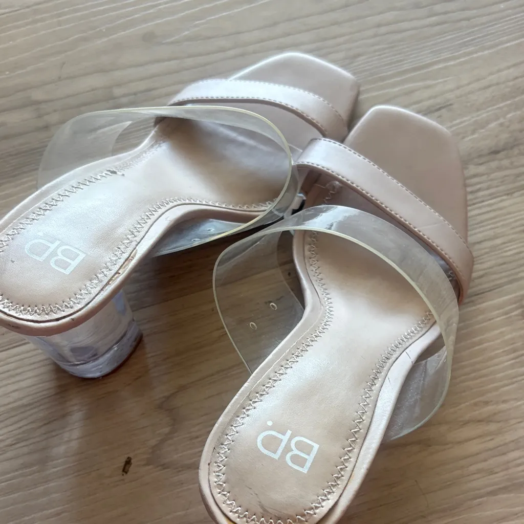BP  Women's Tan Clear Strap Mules - Image 12