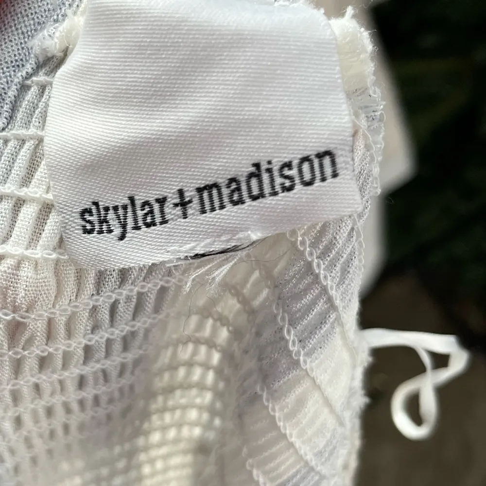 Skylar + Madison Wide Leg Stripe Off the Shoulder Jumpsuit in White Blue Size XS - Image 7